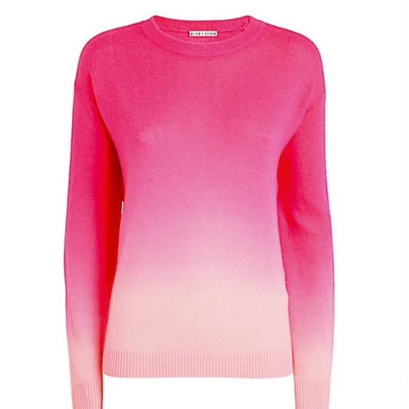 Alice+Olivia Dip-Dye-Cashmere-Blend-Pink Sweater Size M - Picture 1 of 5